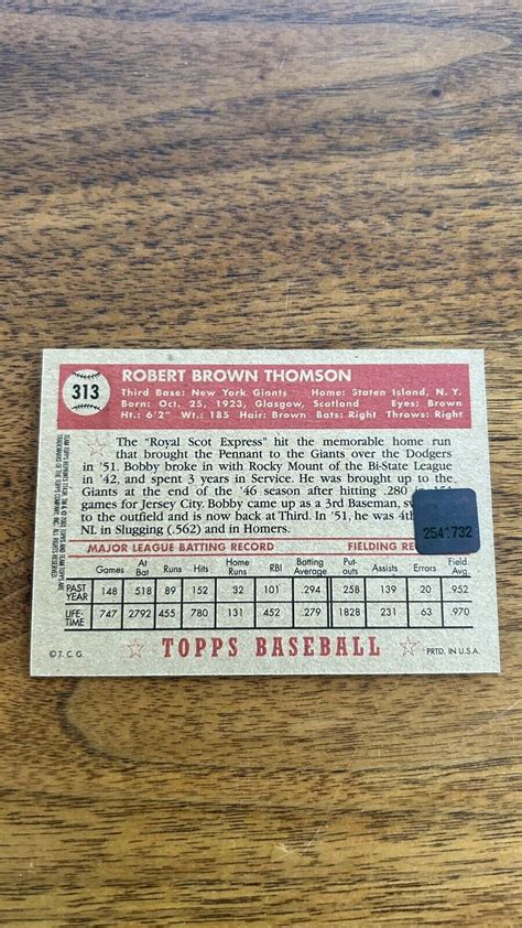 2001 Team Topps Legends Auto 313 Bobby Thomson New York Giants EBay