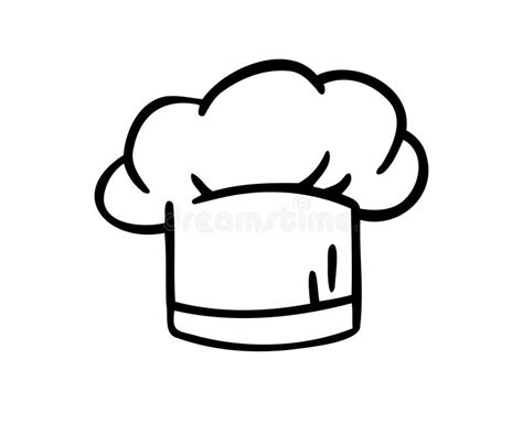 Uniform Caps Kitchen Staff Doodle Outline Vector Style Hand Drawn