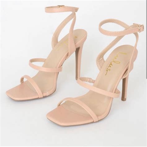 Lulus Shoes Lulus Leticiya Light Nude Anklestrap High Heel Sandals