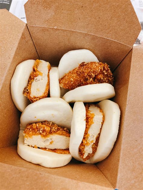 Captain Crunch Crusted Chickn Bao With Cayenne Maple Syrup At Plow Bao