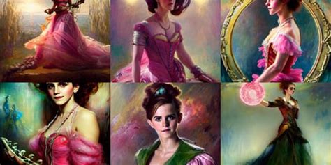 Three Quarters Pose Portrait Of Emma Watson As A Beautiful Lady