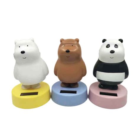 Jual PAJANGAN MOBIL DASBOARD SOLAR WE BARE BEARS TENAGA SURYA COKLAT