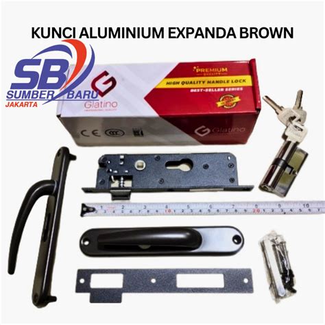 Jual Kunci Handle Pintu Kawat Nyamuk Set Expanda Alumunium Tralis Brown