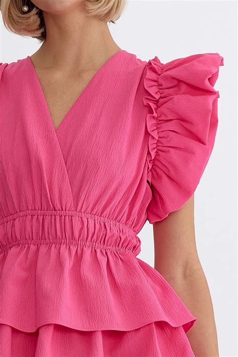 Camellia Pink Ruffled Dress The Dadgum Debutante Boutique