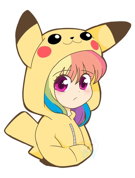 Human Dashie In A Pikachu Hoodie Artist Kittyrosie Rmylittlepony