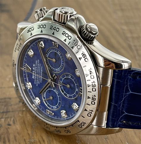 K Wg Rolex Daytona Sodalite Diamond Dial Rolex Passion