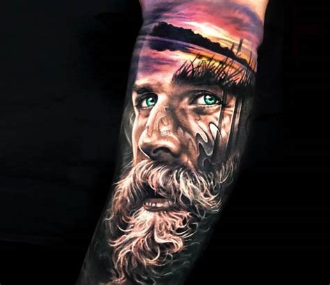 Beard man tattoo by Arlo Tattoos | Post 21208