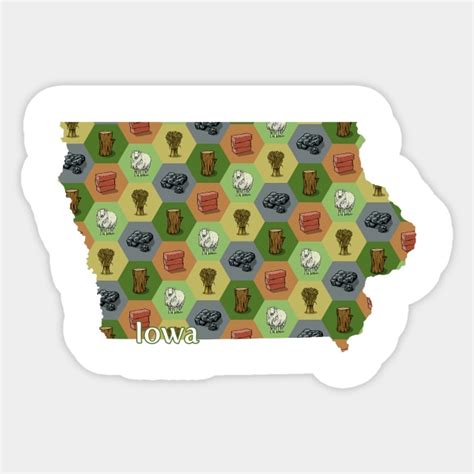 Iowa State Map Board Games Board Games Sticker Teepublic