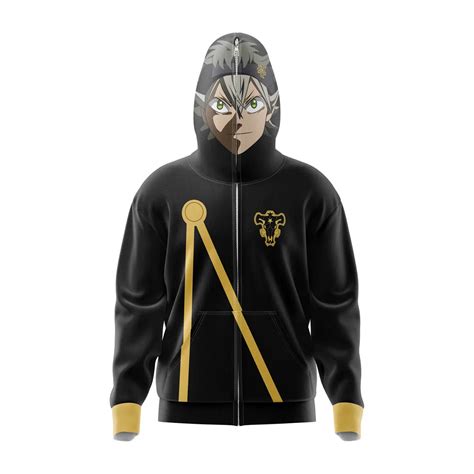 Asta Black Clover Full Face Zip Hoodie Anime Ape