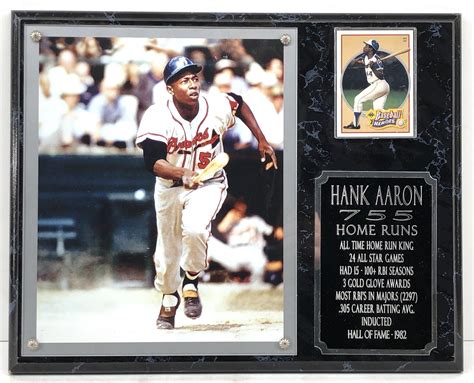 Lot Hank Aaron Braves Memorabilia Wall Plaque