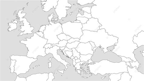 Simple Outline Map Of Europe With Caucasus Region Vector Map Binary