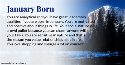 What does your Birth Month say about you? - Born in January