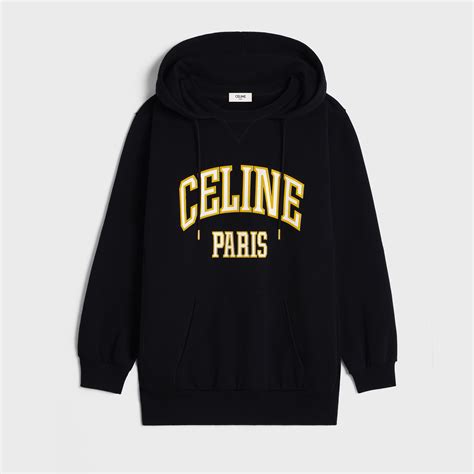 Hoodie Oversize Celine Molleton Coton Black Yellow White Celine