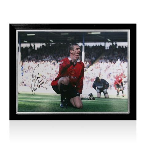 Framed Eric Cantona Autographed Picture Last Goal Genuine Signed