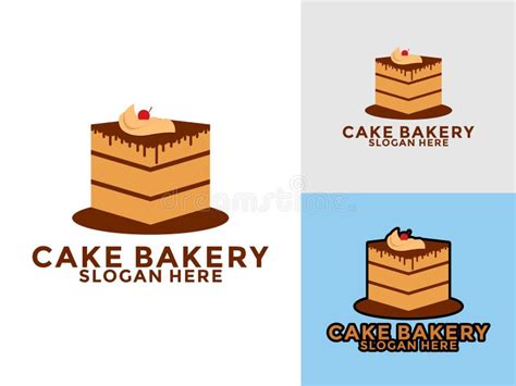 Cake Logo Icon Template Cake Bakery Logo Vector Illustration Stock