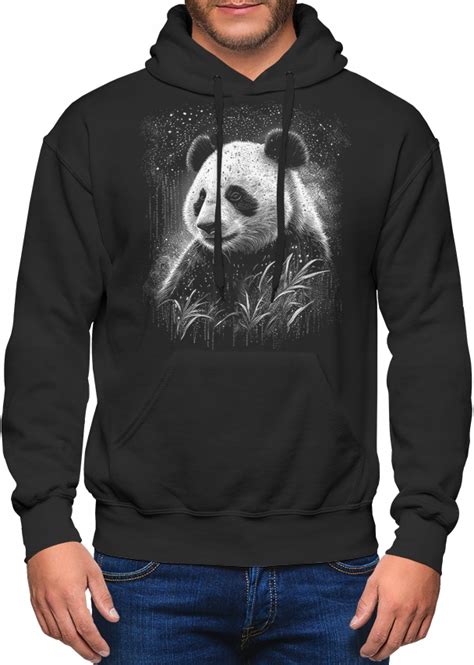 Panda Mis Bluza M Ska Z Nadrukiem Misiem Xxl Z Kapturem Dresowa Czarna