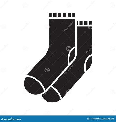 Cutout Silhouette Socks Icon Outline Template For Clothes Logo Black