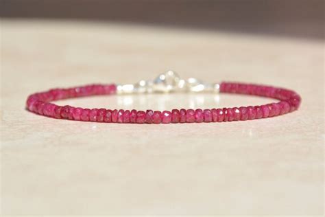 Ruby Birthstone Bracelet July Birthstone Hill Tribe by WaltersWish