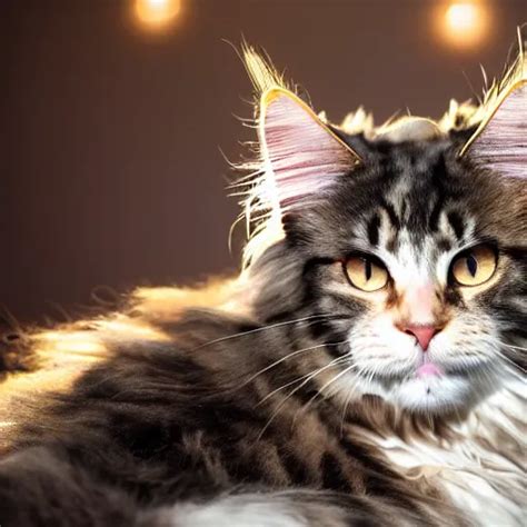 A Cute Maine Coon Cat With Tail Extended Fluffy Pixiv Stable