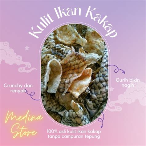 Jual Kerupuk Kulit Ikan Kakap Asli 100 Kulit Ikan Kakap Berat 250 Gram