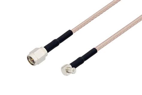 SMA Male To MCX Plug Right Angle Cable 72 Inch Length Using RG316 Coax