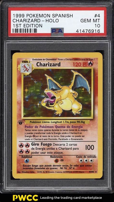 1999 Pokemon Spanish 1st Edition Holo Charizard 4 PSA 10 GEM MINT