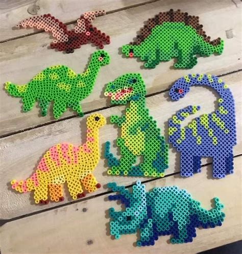 Dinosaurs Perler Bead Art Perler Beads Designs Hama Beads Patterns