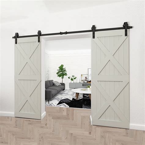 10ft Double Door Heavy Duty Sturdy Sliding Barn Door Hardware Kit // J