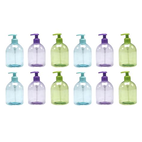 12 Pack Plastic Dispenser Refillable Bottle Hand Liquid Soap Pump