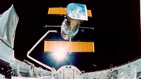 On this day in history, April 25, 1990, Hubble Space Telescope placed ...