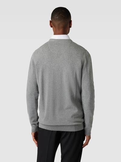 S Oliver RED LABEL Gebreide Pullover Met V Hals In Lichtgrijs Online