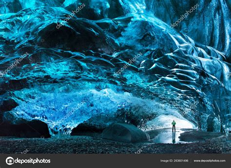 Scenic View Ice Cave Vatnajokull National Park Skaftafell Iceland