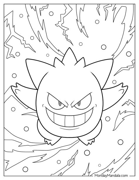 Gengar Coloring Pages Free Pdf Printables Artofit