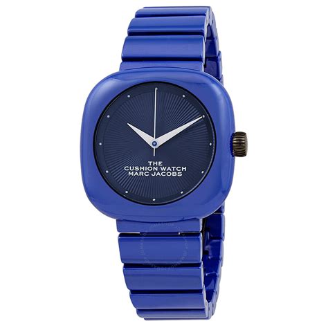 Marc Jacobs The Cushion Quartz Blue Dial Ladies Watch Mj0120184712