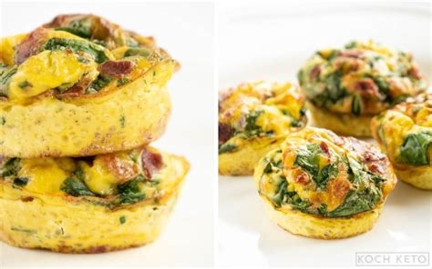 Einfache Low Carb Bacon Spinat Ei Muffins Koch Keto