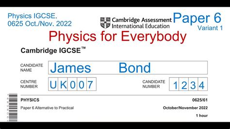 Igcse Physics 0625 Octnov 2022 Paper 6 062561on22 Youtube