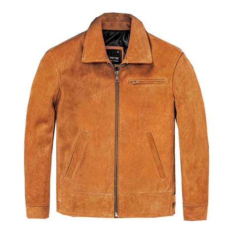 Chaqueta De Cuero De Ante De Vaca Para Hombre Abrigo Cl Sico De Estilo