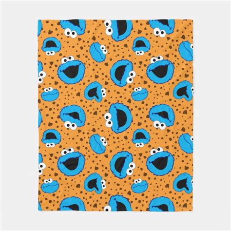 Cookie Monster On Cookie Pattern Fleece Blanket Au