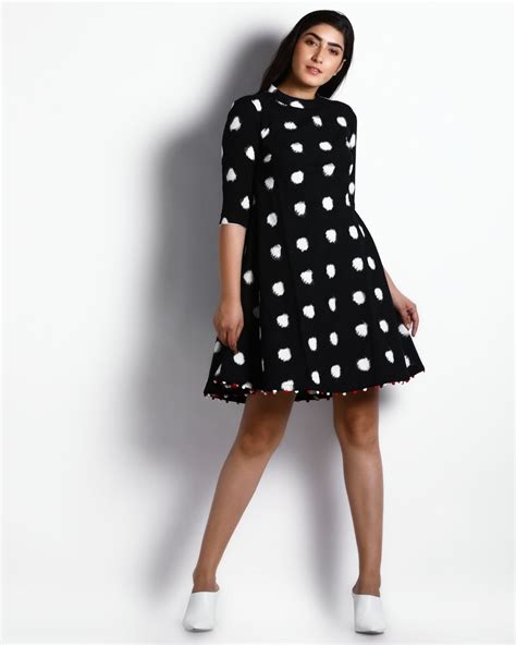 Polka Dot Black Skater Dress By Indigo Dreams The Secret Label