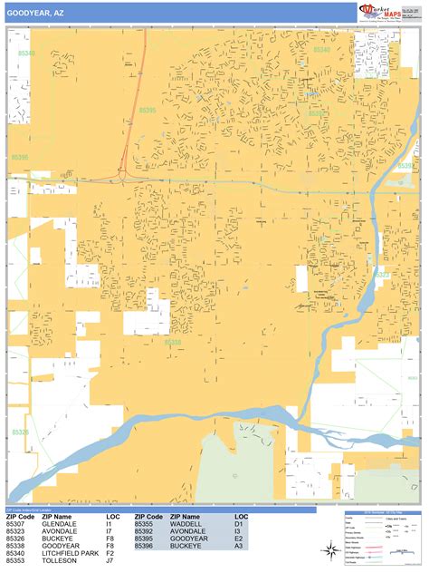 Goodyear Arizona Wall Map (Basic Style) by MarketMAPS - MapSales
