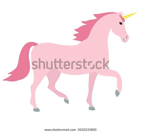 Vector Flat Cartoon Pink Unicorn Isolated Stock Vector (Royalty Free) 2020233800 | Shutterstock