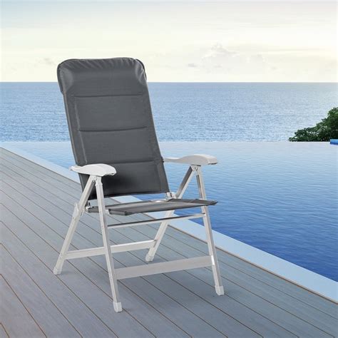 Chaise De Jardin Pliante Dossier Haut Inclinable Alu Oxford D Perlant