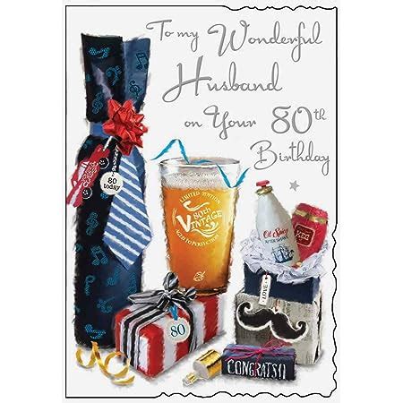 Clintons Birds On Heart Husband 80th Birthday Card 80th Husband