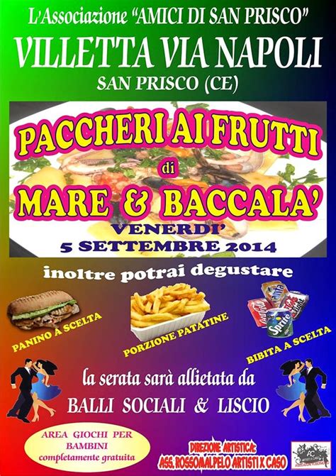 Solo Caserta eventi e sagre Sagra Paccheri ai frutti di mare e baccalà