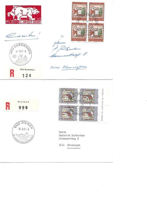 5 Soderbriefe Pro Patria Serie Und 4er Blocks 1967 Kaufen Auf Ricardo