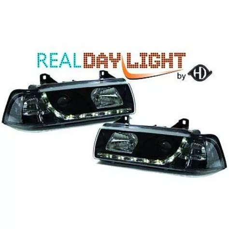 LHD PROJECTEUR LED DRL Phare Avant Paire Transparent Noir Pour BMW 3