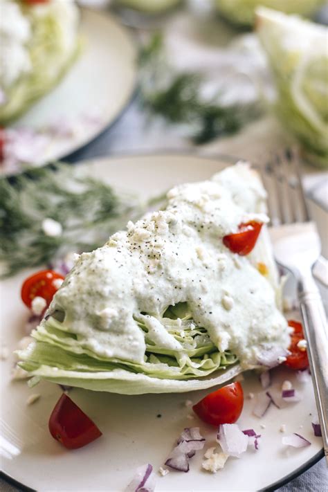 Greek Wedge Salad With Tzatziki Dressing The Almond Eater Full Meal Recipes Healthy Recipes