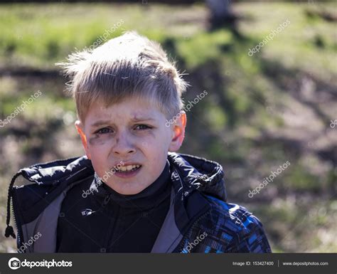 Boy Smeared With Soot — Stock Photo © Igorgolovniov 153427400