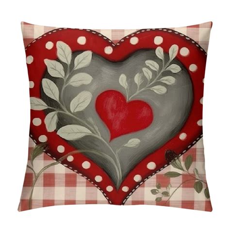 Shangniulu Valentine S Day Pillow Covers Forever Love Eucalyptus Leaves