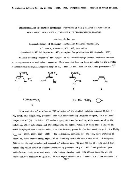 PDF Organometallics In Organic Synthesis Formation Of Cis 2 Alkenes